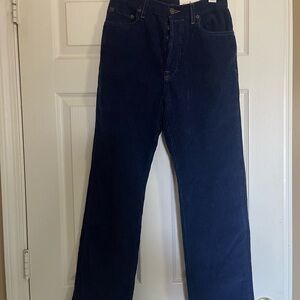 Imogene and Willie Dark Blue Wide Leg Corduroy Pants